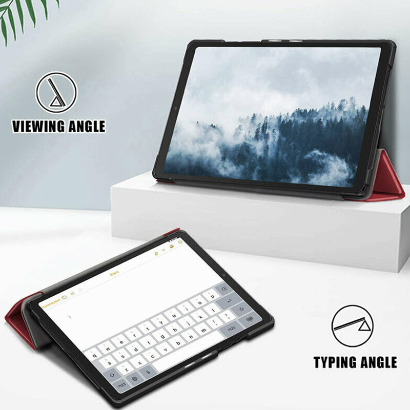 Husa de protectie flip cover pentru tableta compatibila cu Samsung Galaxy Tab A7 2020/2022, 10.4", FoldPro, piele ecologica, Rosu