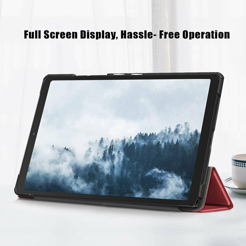 Husa de protectie flip cover pentru tableta compatibila cu Samsung Galaxy Tab A7 2020/2022, 10.4", FoldPro, piele ecologica, Rosu