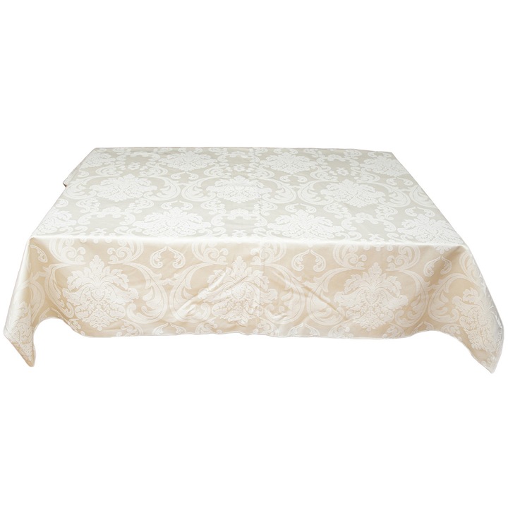 Bosfor Decor terítő, Brocard modell, Krém, Méret 140 x 140 cm