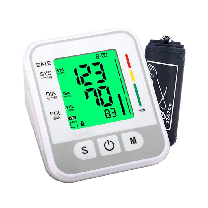Bigshot Life Plus automatikus vérnyomásmérő készülék, memóriafunkciók, elektronikus kijelző, szabálytalan pulzuskijelző, állítható mandzsetta