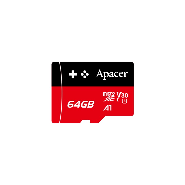 Card microSDXC 64 GB, UHS-I, U3, V30, Apacer A1 Gaming, fara adaptor