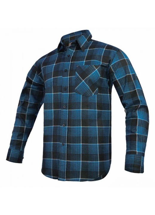 Camasa de barbati, Art.Mas, Flanel, Albastru/Negru, Negru/Albastru