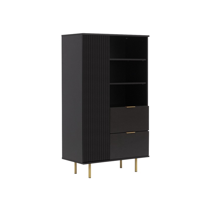 Raft Nawil R1D2SZ NW04, MIRJAN24, negru + auriu, 40x80x140 cm