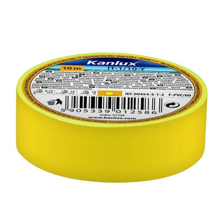 Banda electrica adeziva, KANLUX, Plastic, Galben