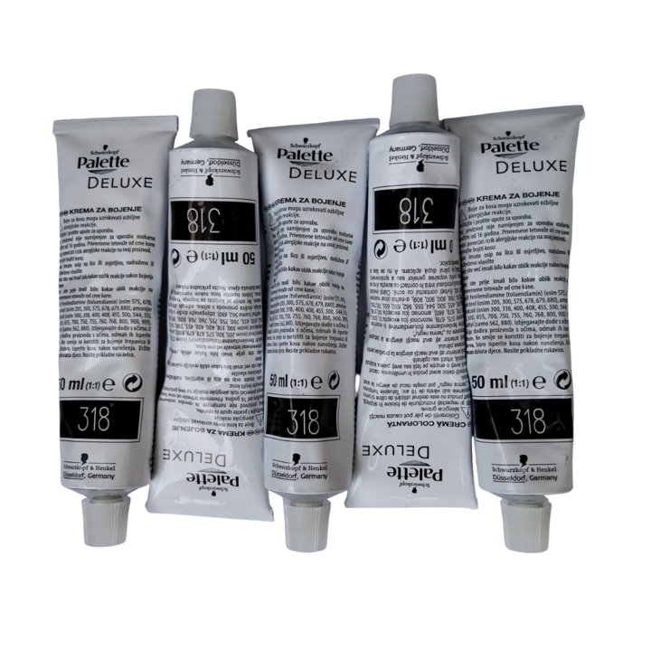 Pantene de Luxe Schwarzkopf Комплект боя за коса от 5 части, без оксидант, нюанс черно 318, 5x50 мл