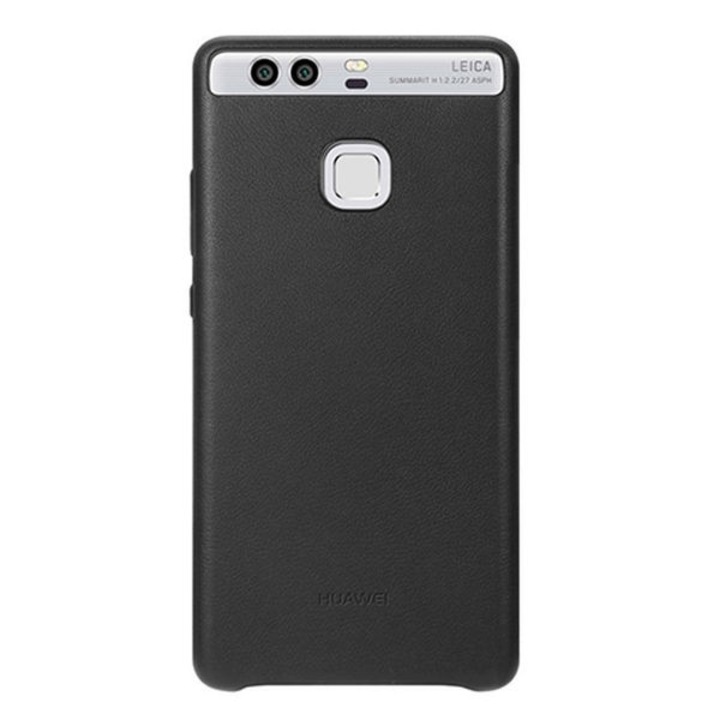 Защитен калъф Huawei, съвместим с P9 2016, Leather Cover, екологична кожа, черен