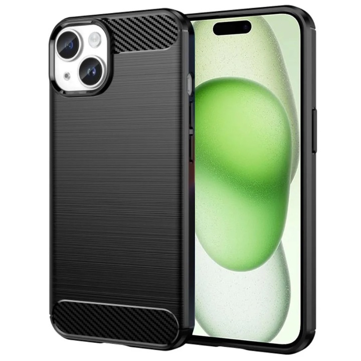 Anti-Shock Carbon tok kompatibilis iPhone 15-tel - fekete