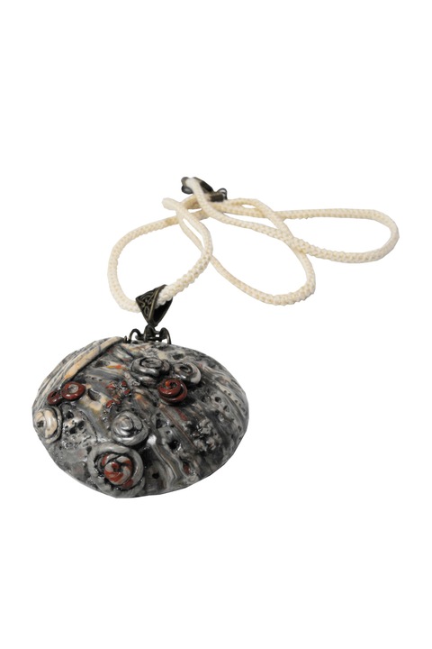 Medalion handmade, Bej/Gri verzui