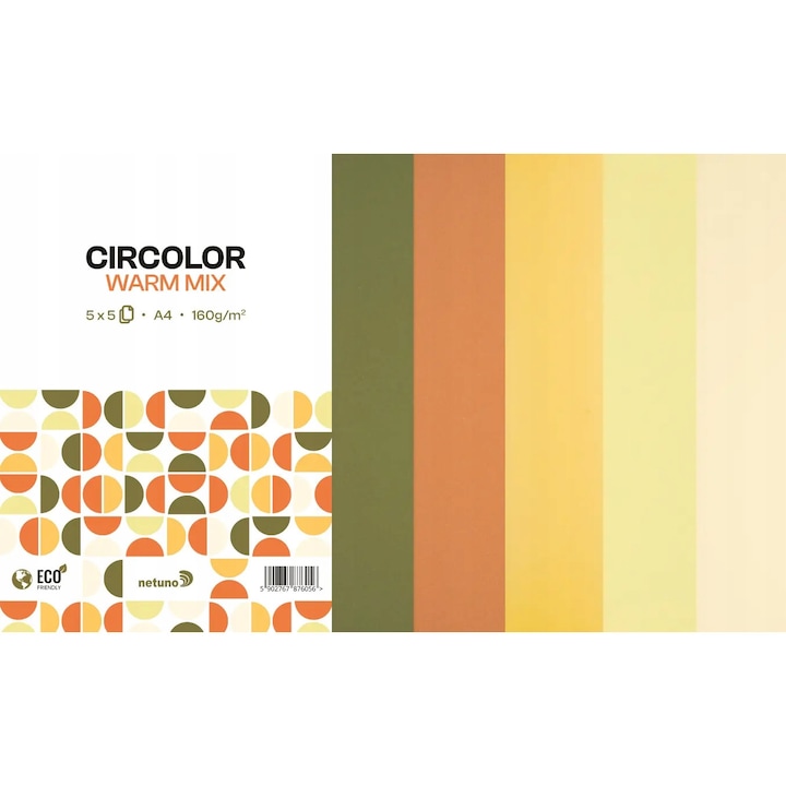 Set de hartii decorative colorate 160g mix calda 25 buc.A4