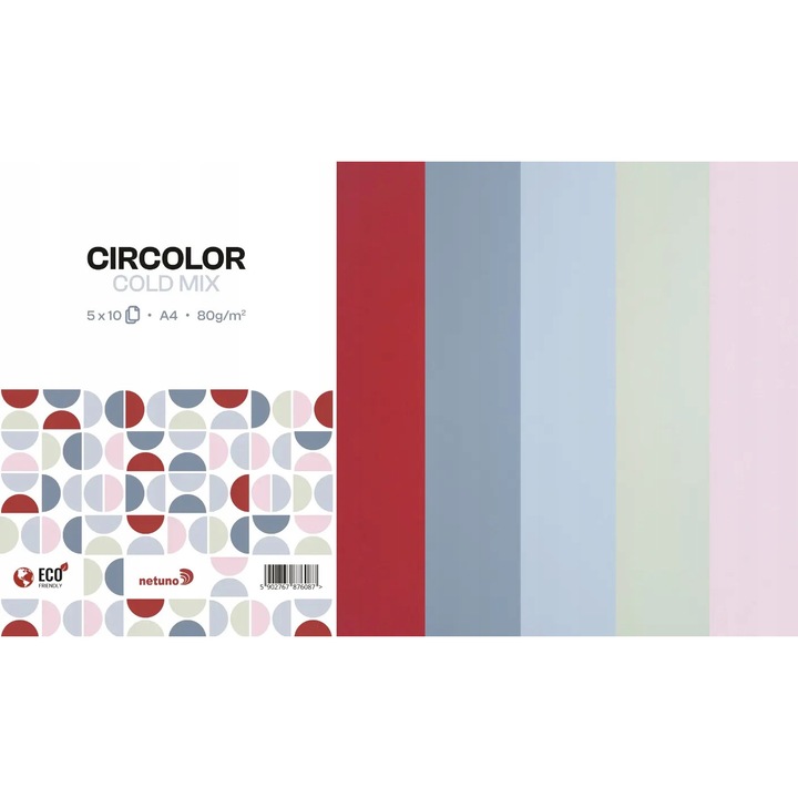 Set de hartii decorative colorate 80g mix rece 50 buc.A4