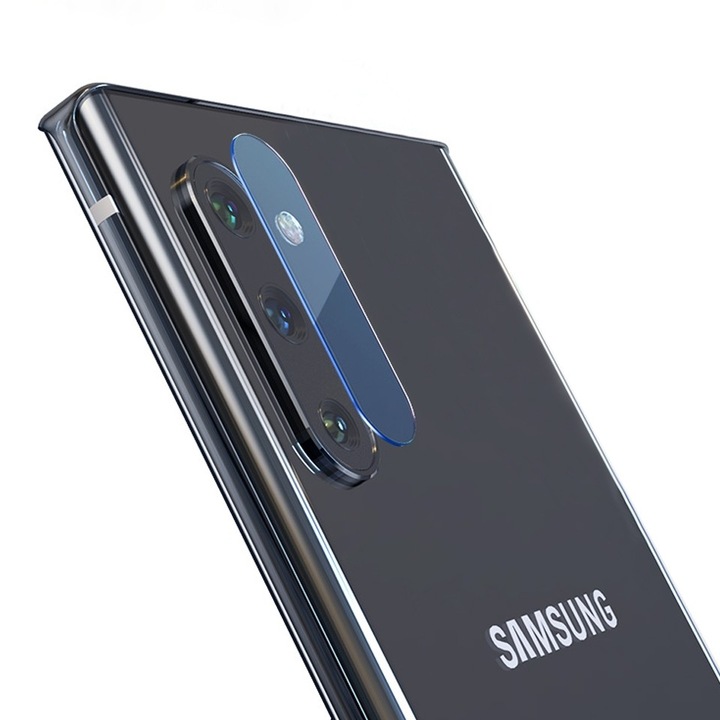 Samsung Galaxy Note 10 Plus készülékkel kompatibilis kameravédő fólia, 9H, Flexi Glass, átlátszó,