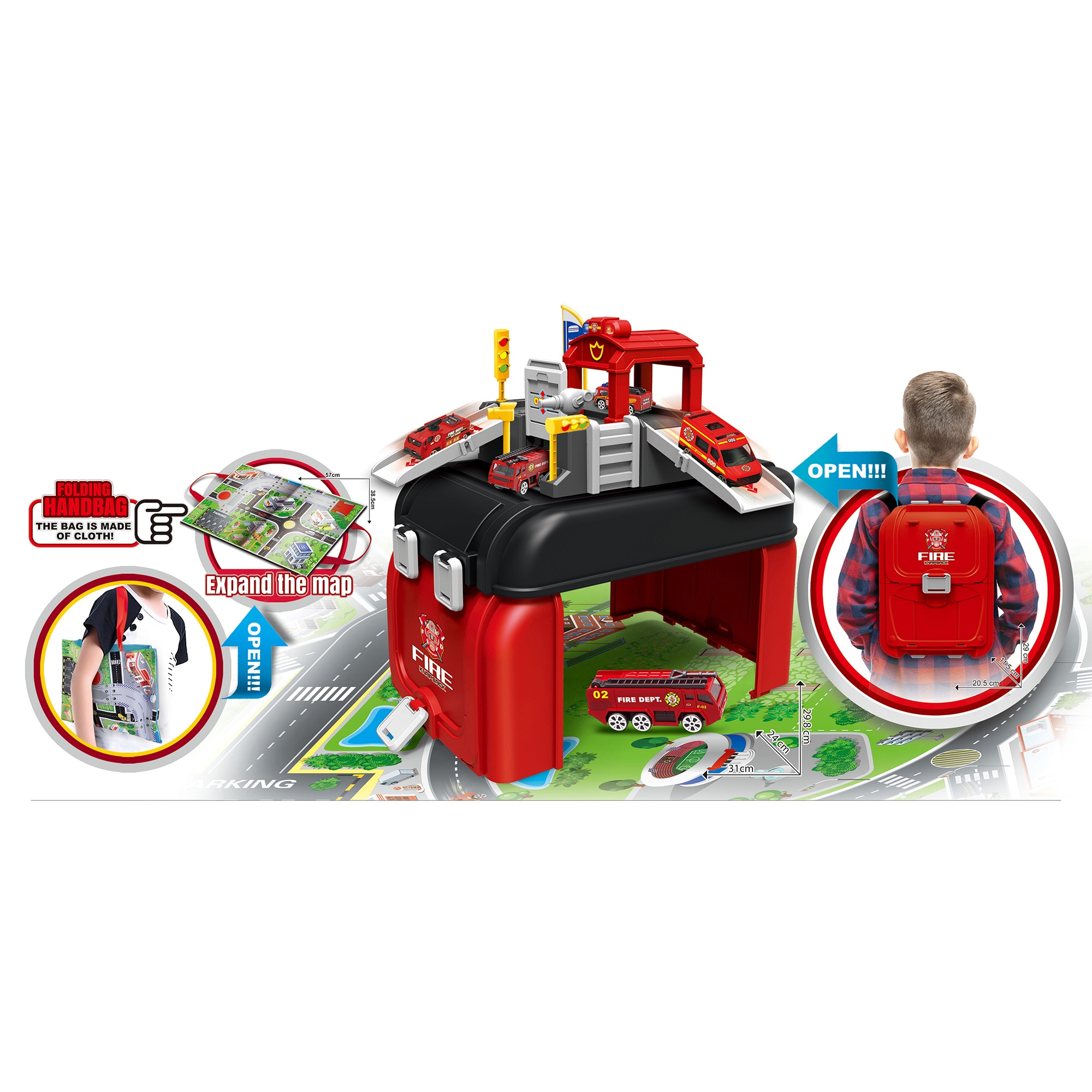 Set parcare Mappy backpack Fire fighters
