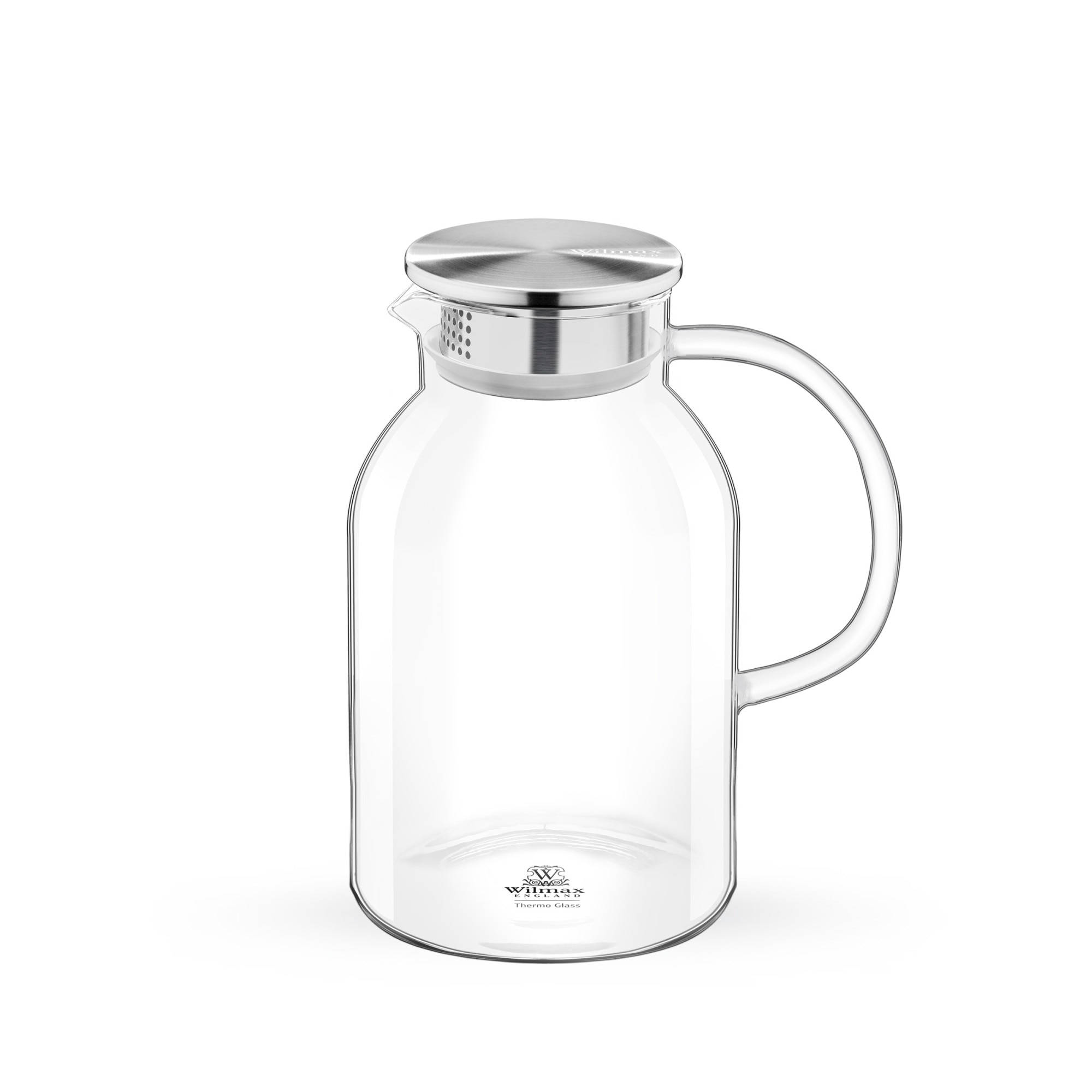 Кана с капак, Wilmax England, стъкло/метал, 2100 ml, прозрачна - eMAG.bg