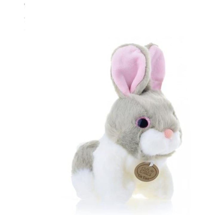 Iepuras de plus, gri/alb, 24 cm