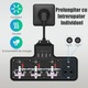 Удължител 4000 W, 4 гнезда/3 USB-A/1 USB-C, BYONDSELF®, 4 отделни превключвателя, стенен мулти-гнездо, черен