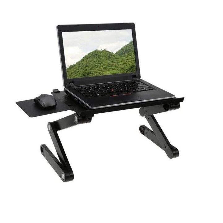Masuta organizatoare pliabila pentru laptop si obiecte, 48x26x4 cm