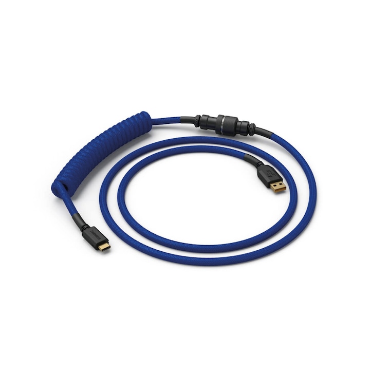Cablu pentru tastatura mecanica Glorious Coiled Cable USB-A - USB-C, Cobalt Blue