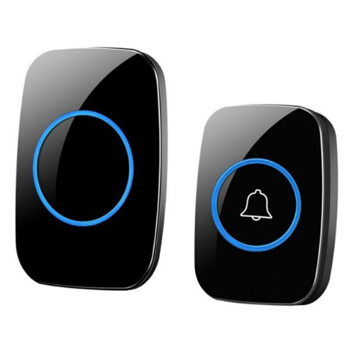 Sonerie wireless, Raza de actiune 20 m, 60 melodii si 5 nivele de ajustare sonora, Certificare IP44, Negru