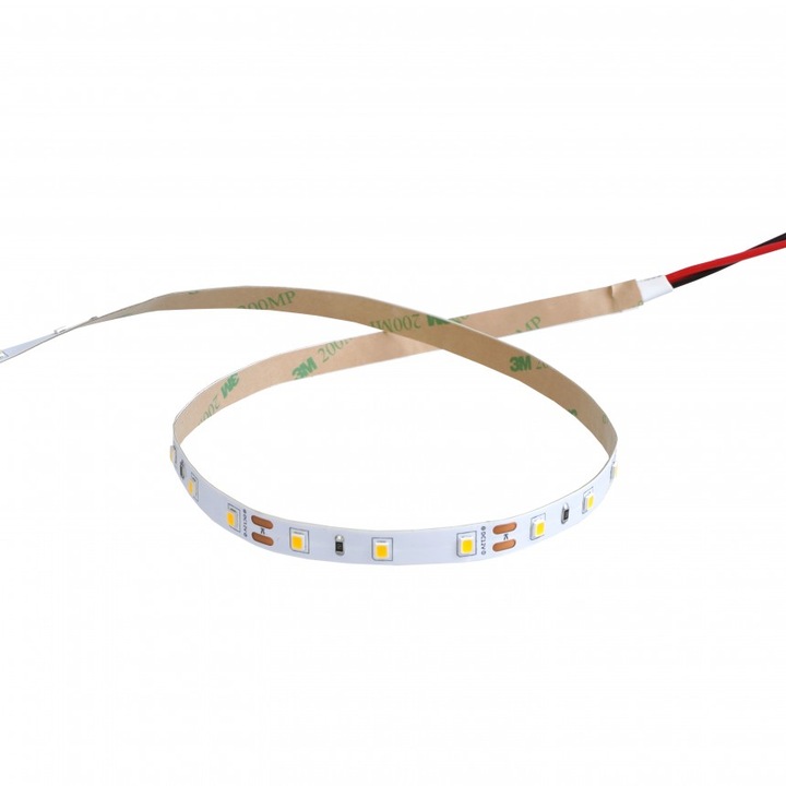 LED szalag Lightex, 2835, 60db/m, 12V, DC, 4,8W/méter, 106lm/W, Hideg fény, IP20, 8mm, 5 méter