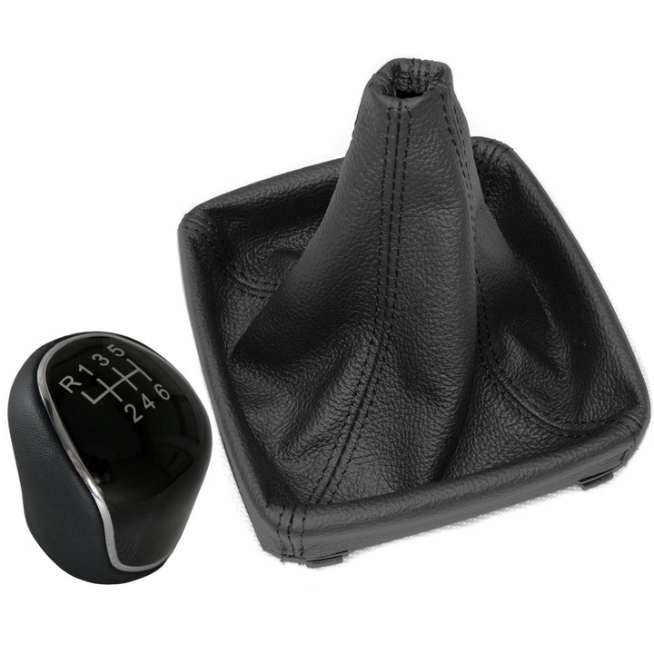 Nuca schimbator de viteze pentru Ford Mondeo IV 4 MK4, Ophelia, Piele, Negru