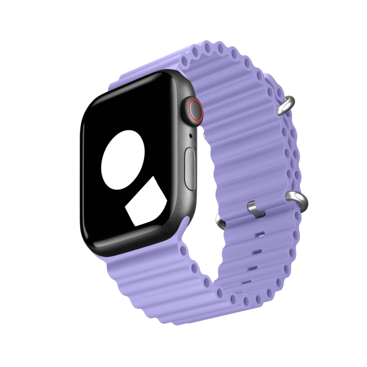 Curea smartwatch, SIlicon, Pentru Apple Watch Ultra/Nike+/SE/9/8/7/6/5/4/3/2/1, 42/44/45/49 mm, Mov deschis
