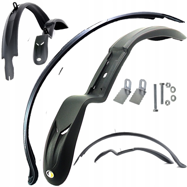 Set aparatori bicicleta Simpla RAPTOR SDL, negru, pentru roti 26''-28''