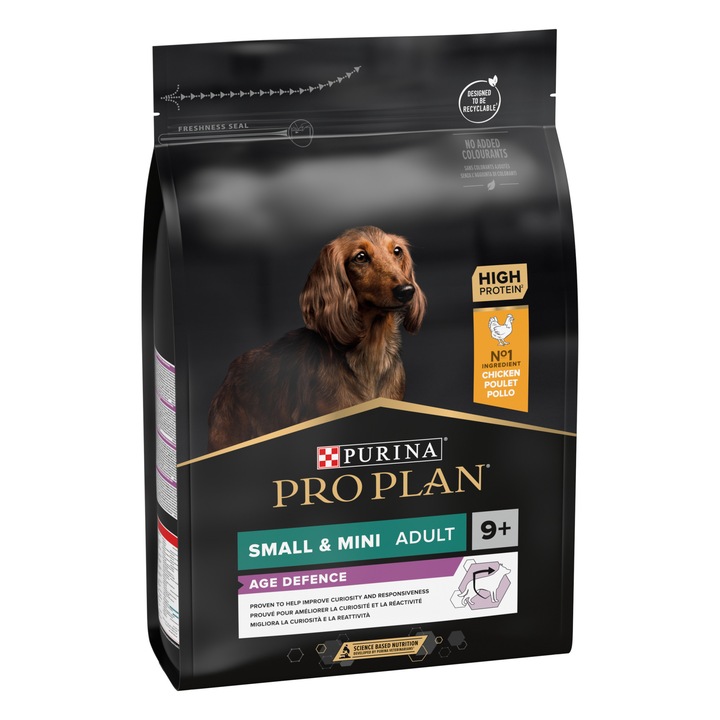 Суха храна, PURINA PRO PLAN Small & Mini Adult 9+ Age, за възрастни кучета от малки и мини породи над 9 годишна възраст, с богато съдържание на пиле 3кг