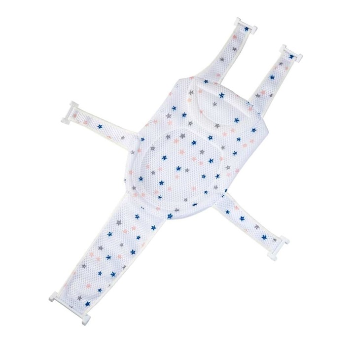 Опора за хамак за бебето, Axroad Mall, Регулируема, Неплъзгаща се, Ергономичен дизайн, 6 месеца+, Лесна за съхранение, За поддържане на гръбнака и гърба на бебето, Текстил, 98*68 см, Бяла
