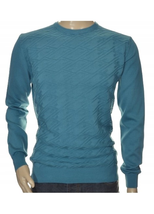 Férfi kék Strokers pamut pulóver, Kék, XL