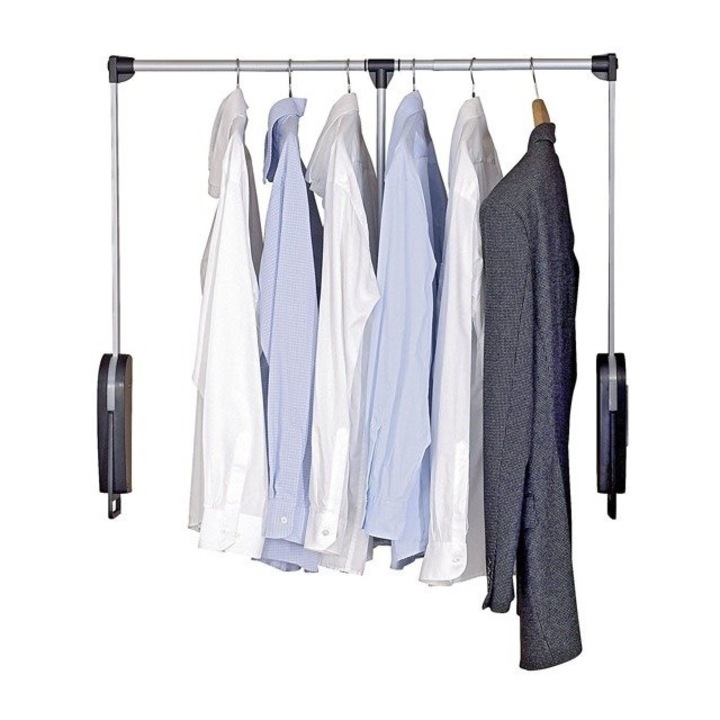 Cuier pentru haine cu tija telescopica, maner pentru instalare in dulap - latime 87 - 130 cm, WENKO