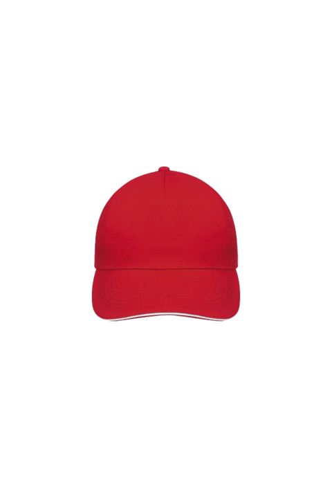 Sapca unisex, Sol's Sunny, 5 Panouri - SO88110, Rosu/Alb, Universal