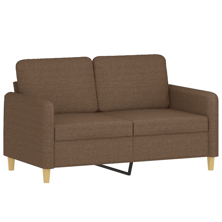 Canapea cu 2 locuri vidaXL, maro, 120 cm, material textil, 19.39 kg
