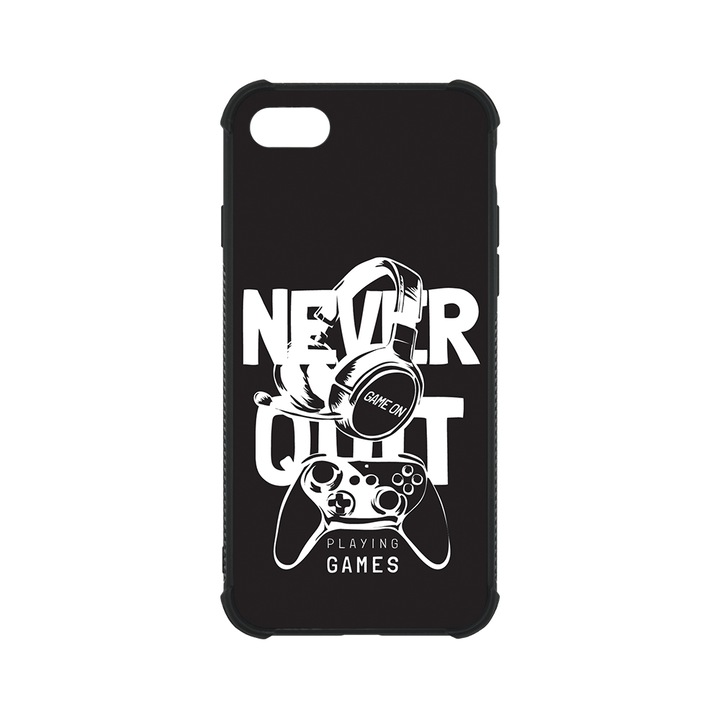 BestCase MaxSafe Glassy telefontok, Apple iPhone SE 3 / SE 2 / 8 / 7, Never Quit, HD színek, Anti Shock megerõsített sarkok, Kamera Védelem, G 1170