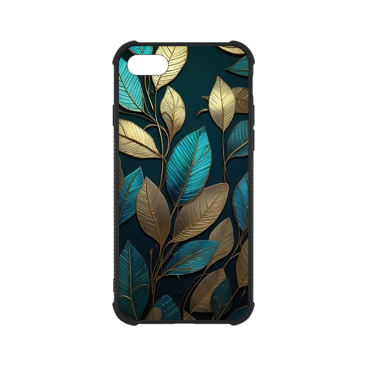 BestCase MaxSafe Glassy telefontok, Apple iPhone SE 3 / SE 2 / 8 / 7, Golden Feathers, HD színek, Anti Shock megerõsített sarkok, Kamera Védelem, G 1164