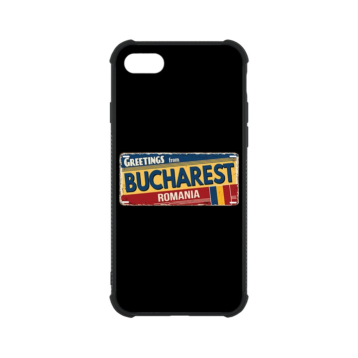 BestCase MaxSafe Glassy telefontok, Apple iPhone SE 3 / SE 2 / 8 / 7, Bucharest License plate, HD színek, Anti Shock megerõsített sarkok, Kamera Védelem, G 1186