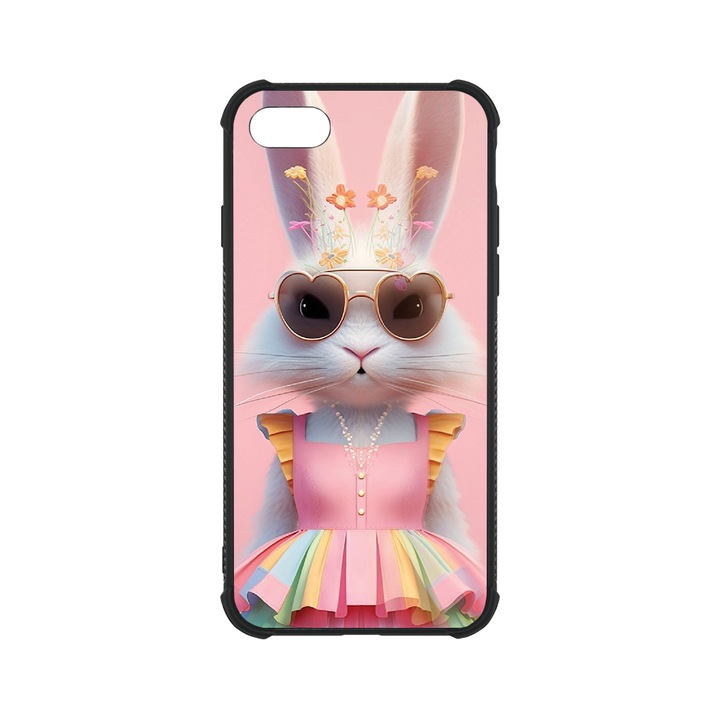 BestCase MaxSafe Glassy telefontok, Apple iPhone SE 3 / SE 2 / 8 / 7, Bunny Princess, HD színek, Anti Shock megerõsített sarkok, Kamera Védelem, G 1218