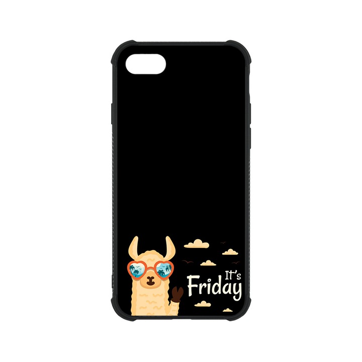 BestCase MaxSafe Glassy telefontok, Apple iPhone SE 3 / SE 2 / 8 / 7, Its Friday LLama, HD színek, Anti Shock megerõsített sarkok, Kamera Védelem, G 1244
