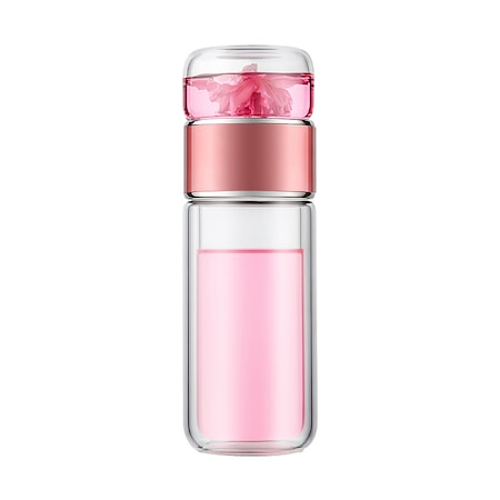 Infuzor Roz Sticla cu infuzor de ceai, WALALLA, Sticla, 420 ml, Roz - eMAG.ro