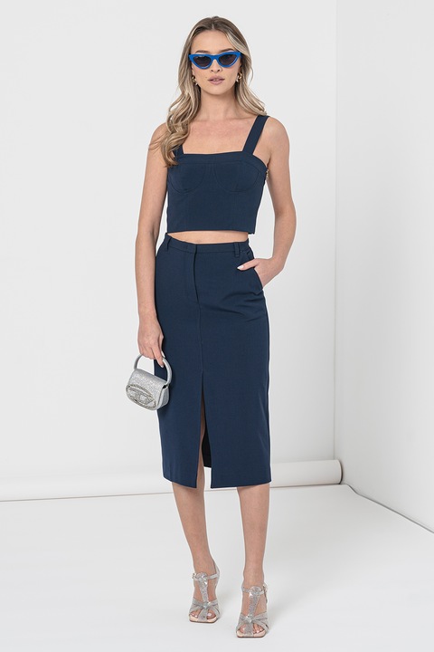 Marella, Скъсен топ с подчертани чашки, Тъмносин