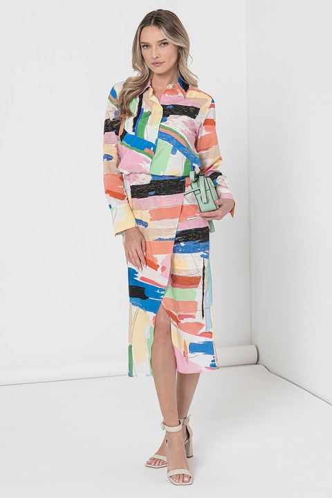 Marella, Абстрактна миди рокля, Многоцветен, M-L