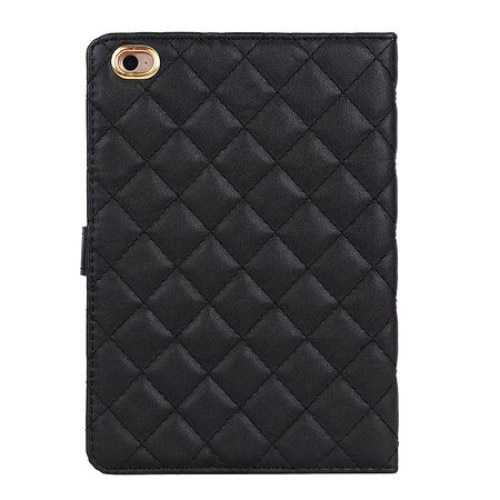Husa protectie tableta compatibila cu Apple iPad 2017 9.7", Model Luxury Crown, Piele Ecologica, Negru-Roz