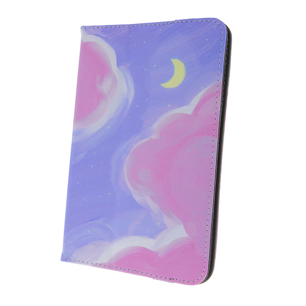 Husa BookStand, universala, pentru tablete intre 9" si 10”, din piele organica, Model Cer Cosmic, Multicolor