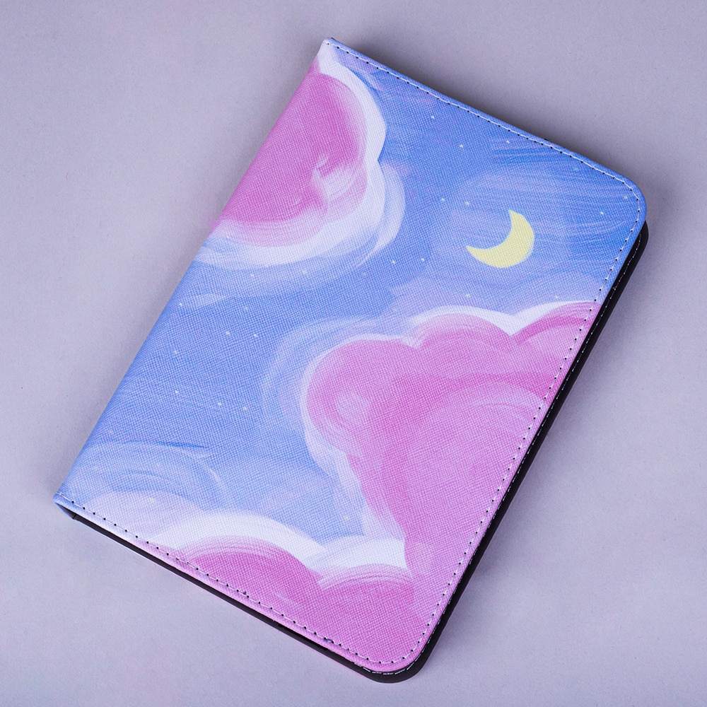 Husa BookStand, universala, pentru tablete intre 9" si 10”, din piele organica, Model Cer Cosmic, Multicolor