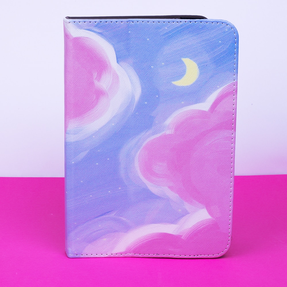 Husa BookStand, universala, pentru tablete intre 9" si 10”, din piele organica, Model Cer Cosmic, Multicolor
