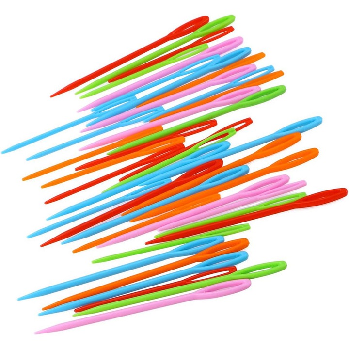 Set 200 ace colorate din plastic mix marimi, Ronyes®, Multicolor, 7cm/9cm