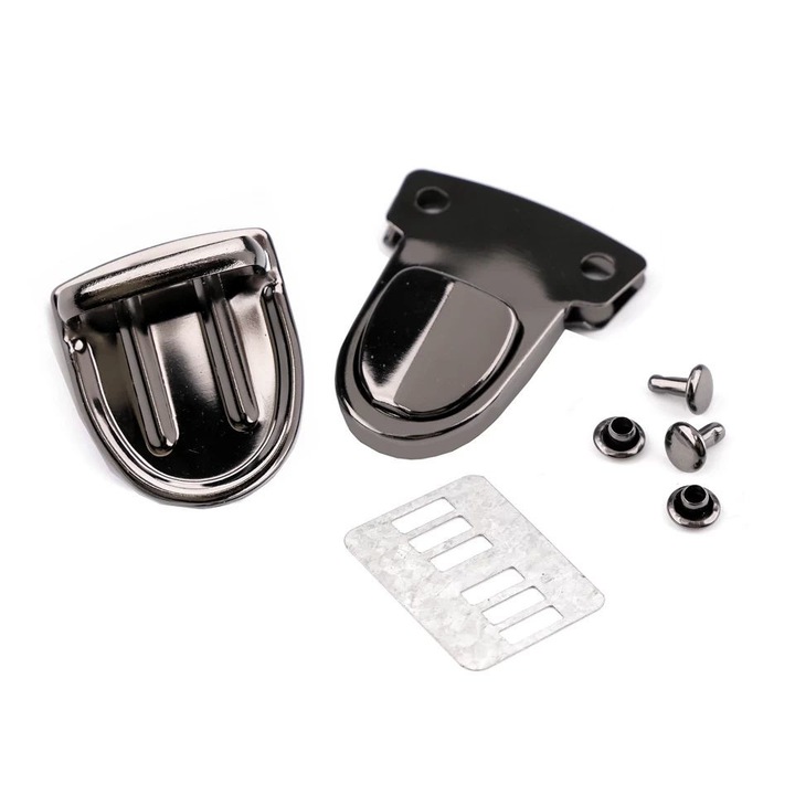 Inchizatoare geanta, nichel negru, cu nituri