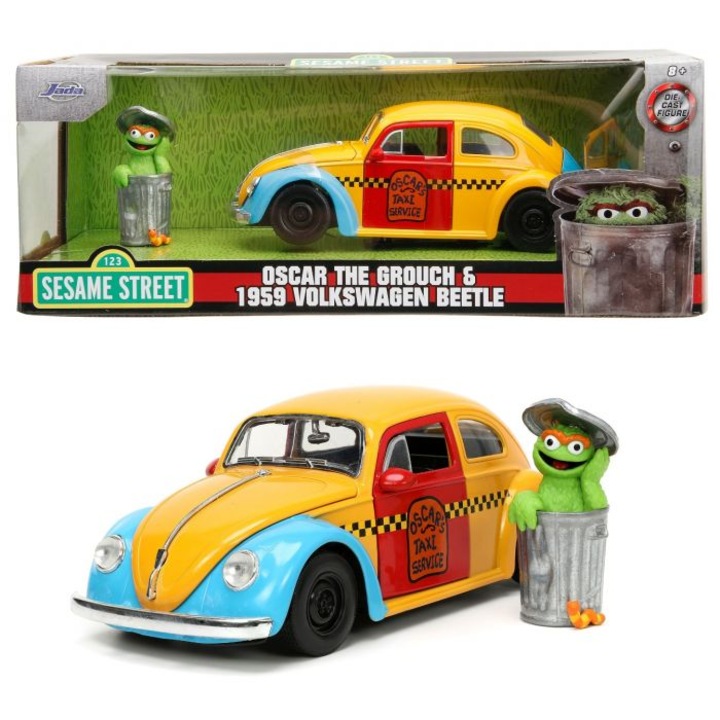 Jada Метален Автомобил Sesame Street 1959 VW Beetle 1:24