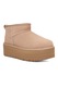 UGG, Ghete slip-on de piele intoarsa Classic Ultra Mini, Maro deschis