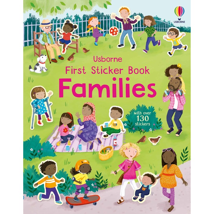 Детска книга, Usborne, First Sticker Book Families, 3+ години