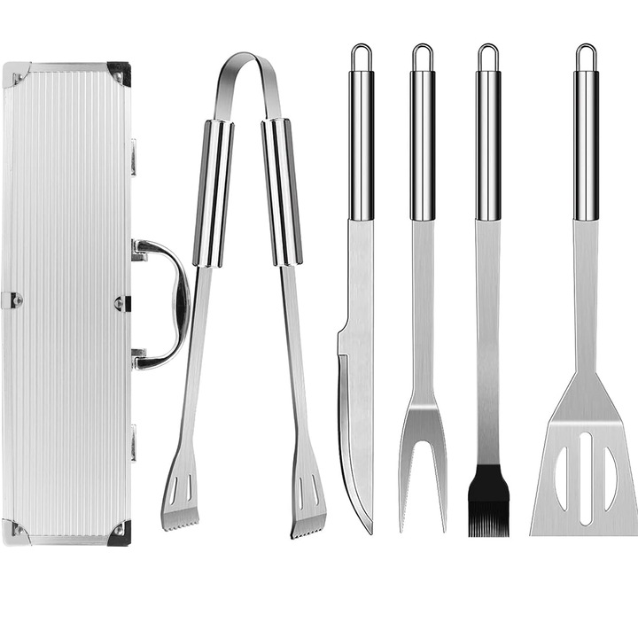 BYONDSELF® 5 rozsdamentes acél grill edény készlet alumínium tárolódobozzal férfiaknak kempingezéshez